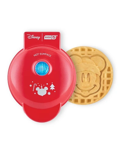 Dash Disney Holiday Mickey Mini Waffle Maker with Mickey Santa plate