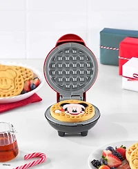 Dash Disney Holiday Mickey Mini Waffle Maker with Mickey Santa plate