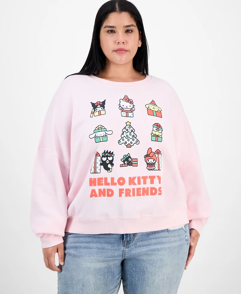 Grayson Threads, The Label Trendy Plus Hello Kitty & Friends Holiday Crewneck Sweatshirt