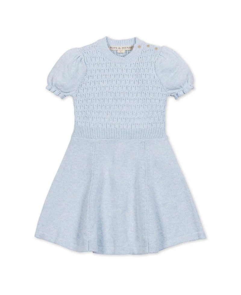 Hope & Henry Big Girls Organic Puff Sleeve Sweater Dress