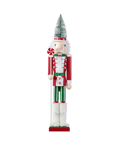 Glitzhome 26" Wooden Christmas Tree Nutcracker