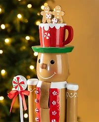 Glitzhome 24" Wooden Christmas Gingerbread Man Nutcracker