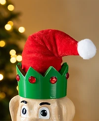 Glitzhome 23.5" Wooden Christmas Elf Dog Nutcracker