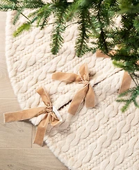 Glitzhome 60" Deluxe Reversible Christmas Tree Skirt