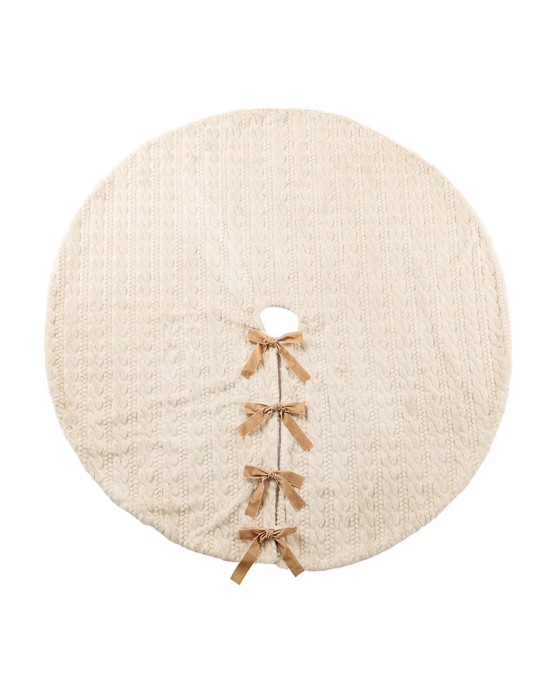 Glitzhome 60" Deluxe Reversible Christmas Tree Skirt