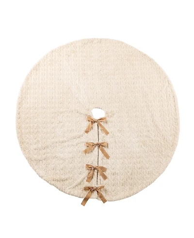 Glitzhome 60" Deluxe Reversible Christmas Tree Skirt