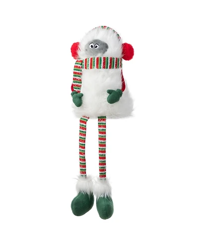 Glitzhome 21" Christmas Fabric Yeti Shelf Sitter