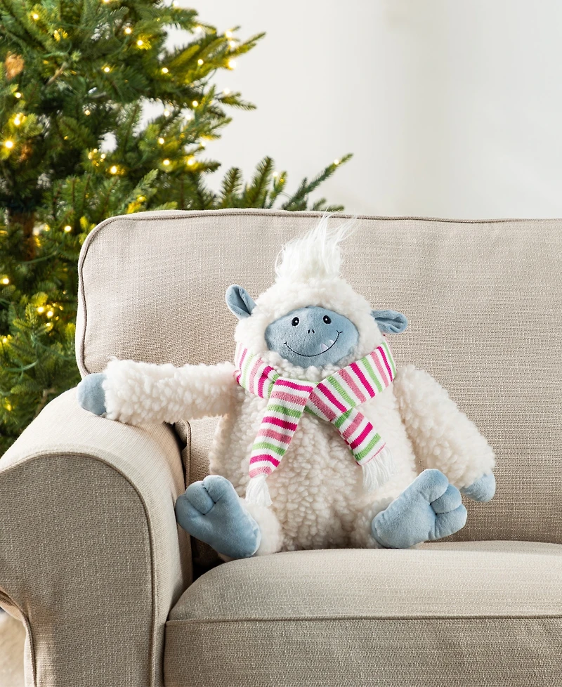 Glitzhome 21.75" Christmas Fabric Yeti Shelf Sitter