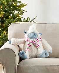Glitzhome 21.75" Christmas Fabric Yeti Shelf Sitter