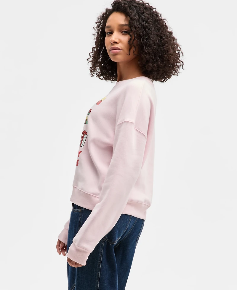 Grayson Threads, The Label Juniors' Hello Kitty Christmas Grid Fleece Sweatshirt