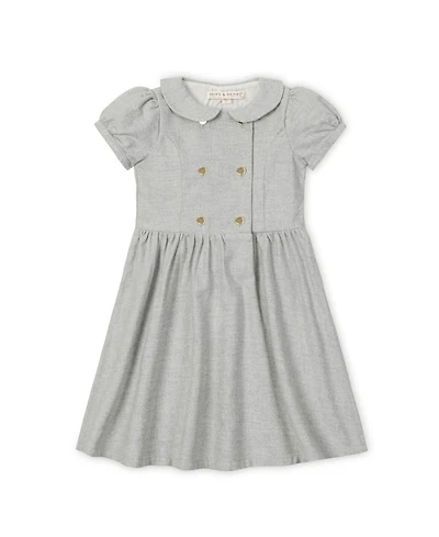 Hope & Henry Toddler Girls' Organic Double Breasted Flannel Dress with Collar