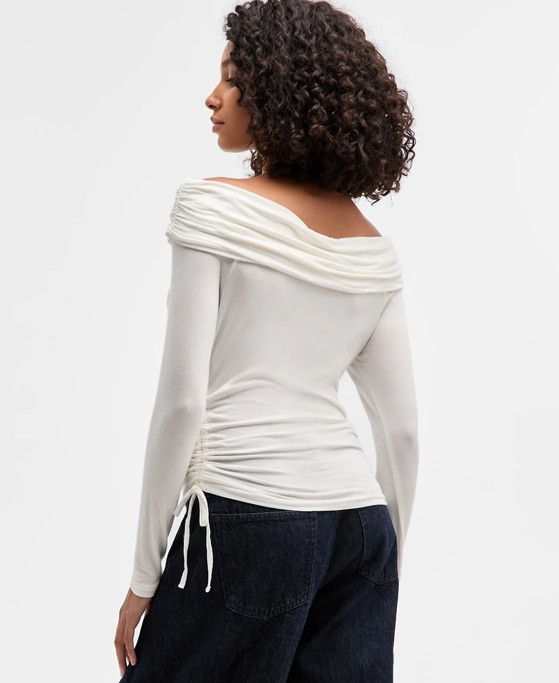 Ultra Flirt Juniors' Off-The-Shoulder Ruched Top