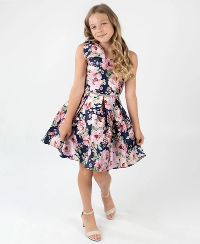 Rare Editions Big Girls Asymmetrical Mikado Social Dress