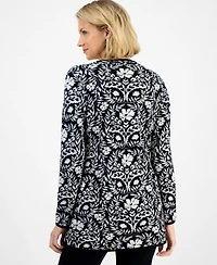 Jm Collection Women's Printed Open-Front Cardigan, Macy's Exclusive