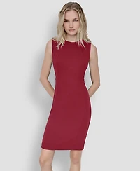 Dkny Women's Sleeveless Jewel Neck Scuba Crepe Dress