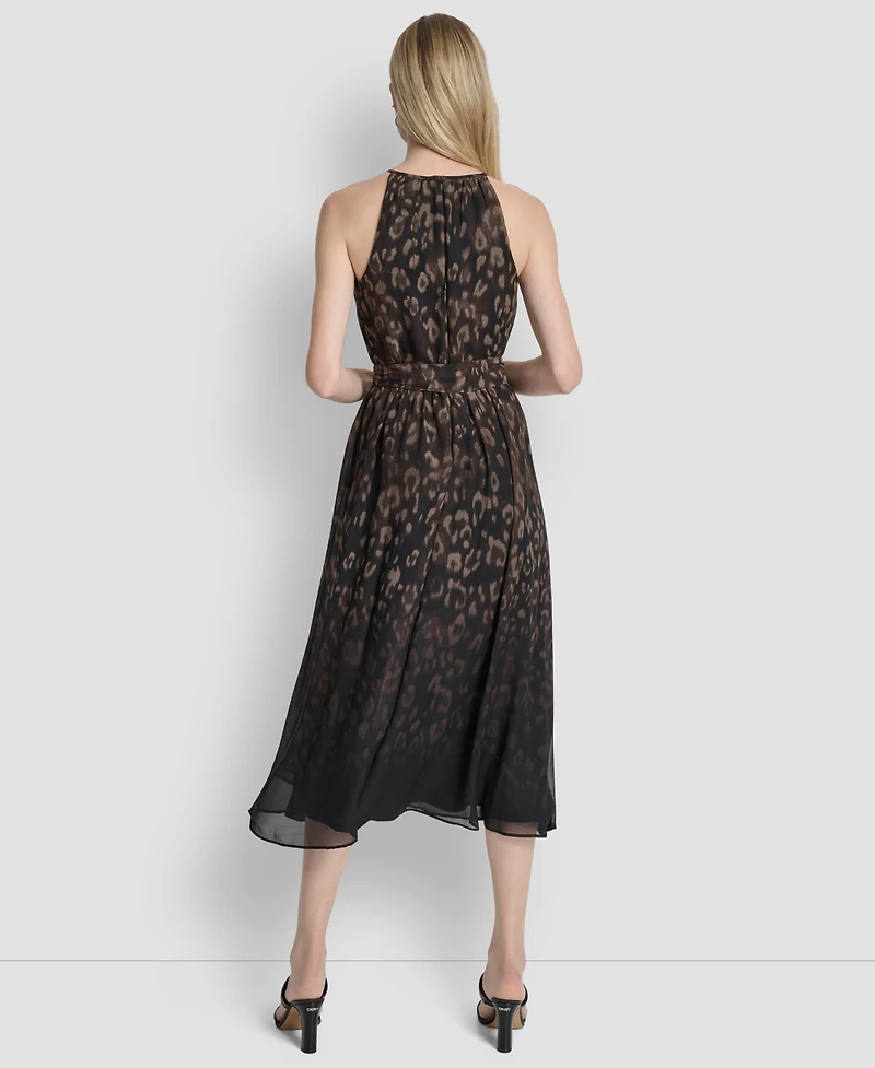 Dkny Women's Sleeveless Crewneck Midi Dress