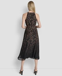 Dkny Women's Sleeveless Crewneck Midi Dress