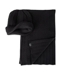 Kenneth Cole Reaction Men's 2-Piece Herringbone Knit Beanie and Scarf Box Set