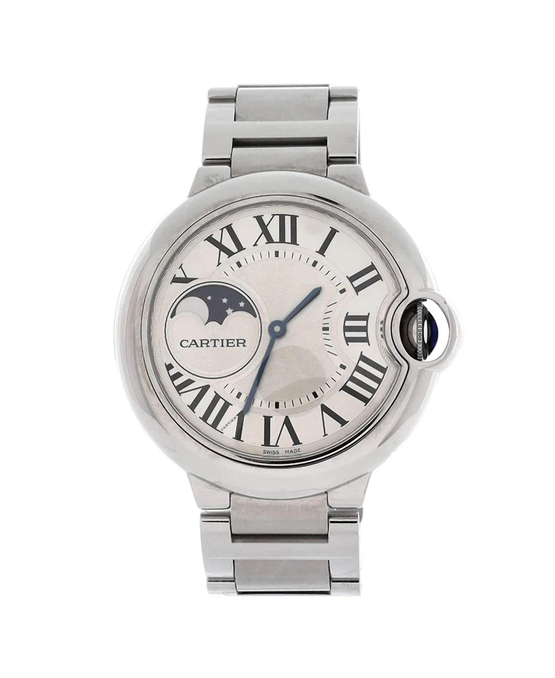 Pre-Owned Cartier Ballon Bleu de Cartier Moonphase Automatic Watch in Stainless Steel 37mm