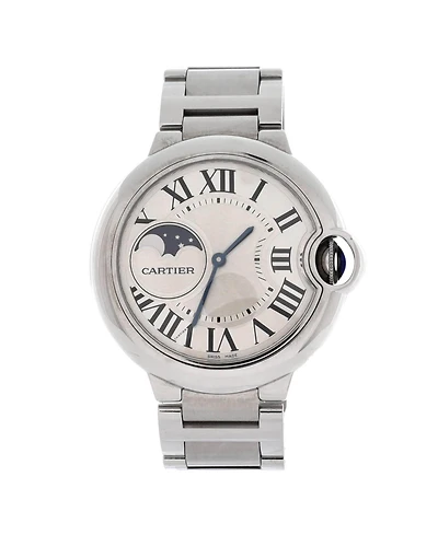 Pre-Owned Cartier Ballon Bleu de Cartier Moonphase Automatic Watch in Stainless Steel 37mm