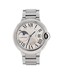 Pre-Owned Cartier Ballon Bleu de Cartier Moonphase Automatic Watch in Stainless Steel 37mm