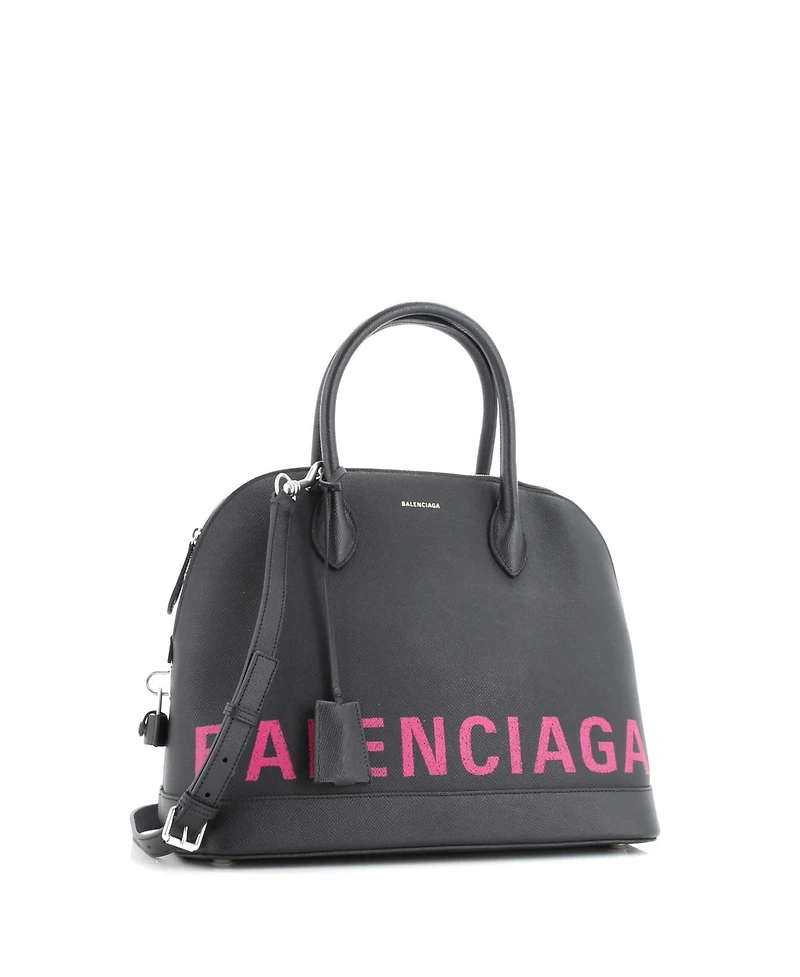 Pre-Owned Balenciaga Medium Logo Ville Bag Leather