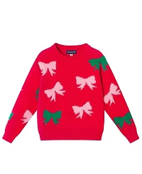 Andy & Evan Toddler/Child Girls Intarsia Bows Sweater