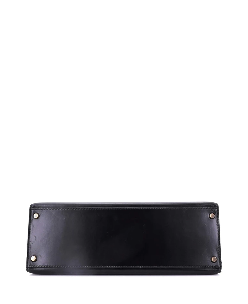 Pre-Owned Hermes Kelly 35 Handbag Black Box Calf with Gold Hardware
