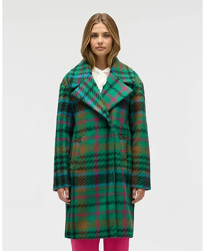 Nvlt Women's Bold Plaid Faux Wool Coat