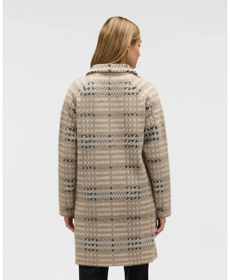 Nvlt Women's Knee Length Patterned Eyelash Coatigan