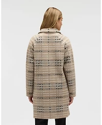 Nvlt Women's Knee Length Patterned Eyelash Coatigan