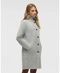 Nvlt Women's Knee Length Patterned Eyelash Coatigan
