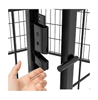 Aostirmotor 16 Black Panels 31.7 in H. Heavy Duty Metal Pet Exercise Pen with Door for Outdoor, Indoor