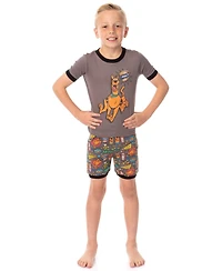 Scooby-Doo Boys' Tight-Fit 2-Piece Character Kids Cotton Pajama Short Set