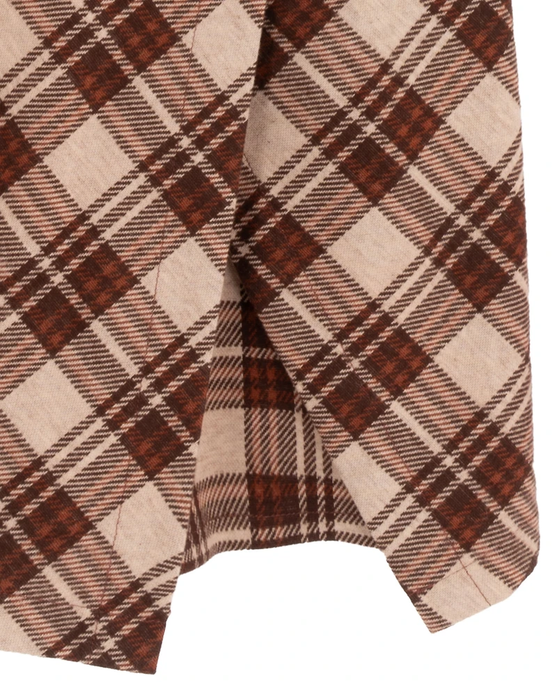 Rare Editions Big Girls 2-Piece Plaid Top, Jumper with Shorts, and Necklace Set