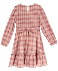 Rare Editions Big Girl Plaid Dress with Hair Accessory