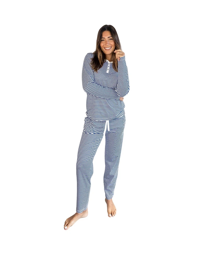 Sant and Abel Women's Stripe Jersey Long Pj Set