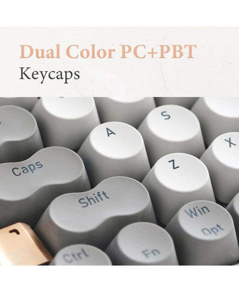 Zero Artz Mechanical Keyboard, 75% Rechargeable Hot-swappable Keyboards with 3 Types Connection for Windows, Mac Os, Linear Switches