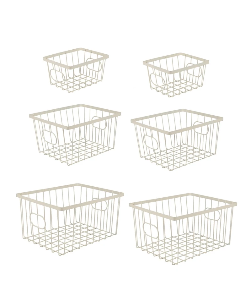 Happimess Camden Vintage Industrial Handmade Wire Metal Nesting Storage Baskets, (Set of 6)