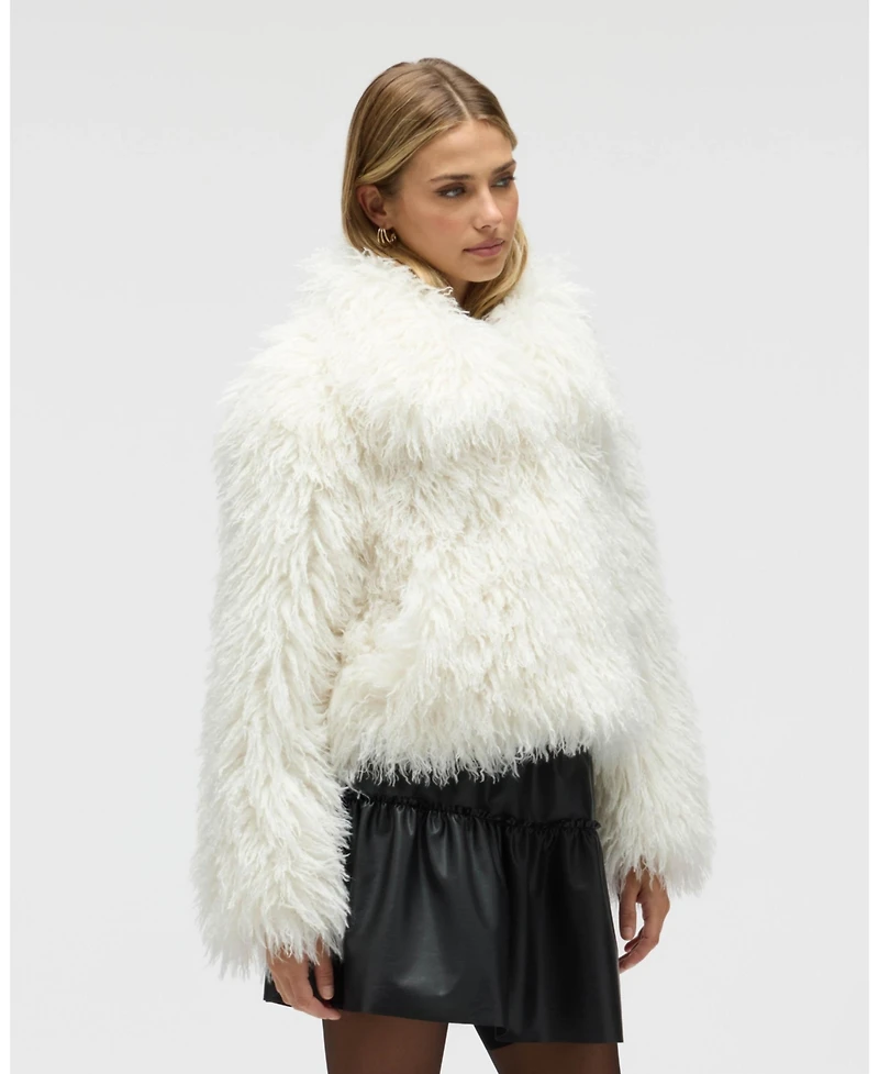 Nvlt Women's Long Hair Luxious Faux Fur Jacket