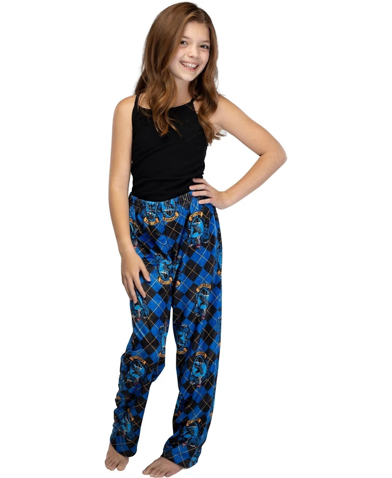 Harry Potter Girls Hogwarts Houses Crest Plaid Lounge Pants Pajamas