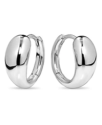 Devata Teardrop Hoop Earrings in Sterling Silver