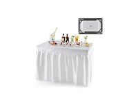 Akiudex 4 feet folding ice bin table with skirt for camping picnic wedding with ice bucket