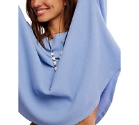 Free People Women's Latte Blues Thermal Long Sleeve Top