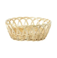 Wickerwise 16 Inch Decorative Round Fruit Bowl Bread Basket Serving Tray, Large