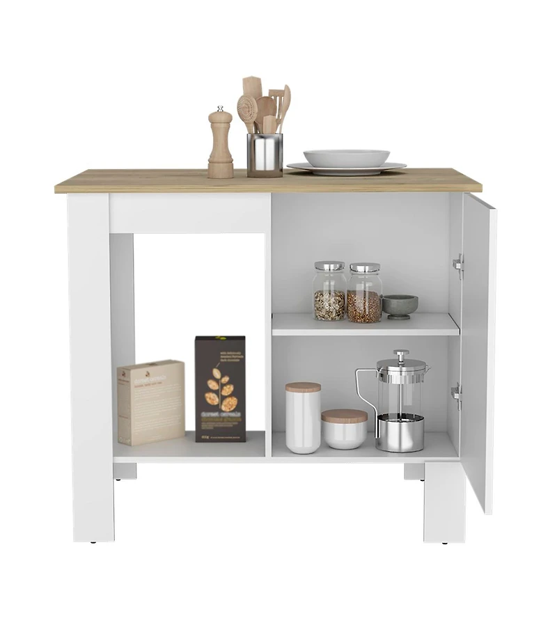Slickblue Freestanding Kitchen Island Table with Ample Storage for Cooking Essentials