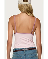 Edikted Womens Leona Contrast Tank Top