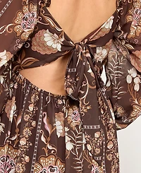Row A Juniors' Long Sleeve Farm Rio Dress