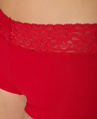 Maidenform Cotton Dream Lace Boyshort Underwear 40859