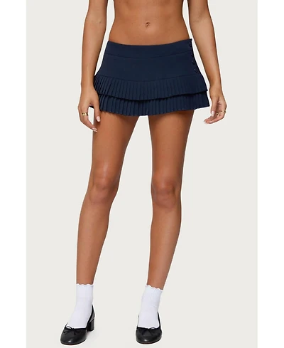 Edikted Womens Double Pleated Mini Skort